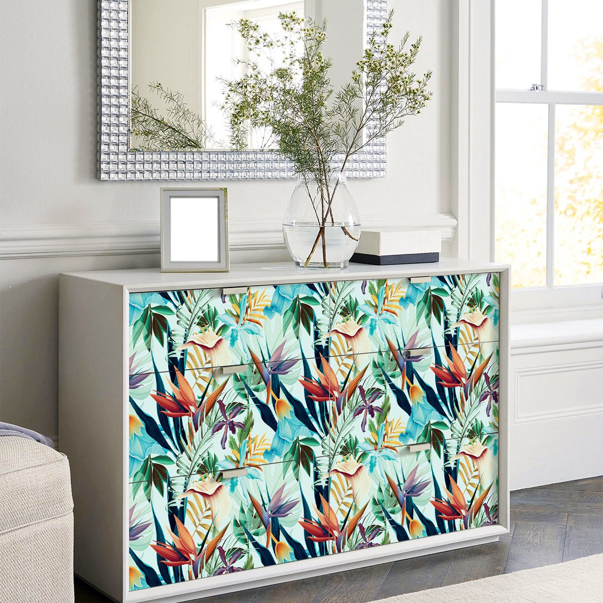 Ambiance Sticker Tropische meubelsticker Arue 40 x 60 cm Multi color