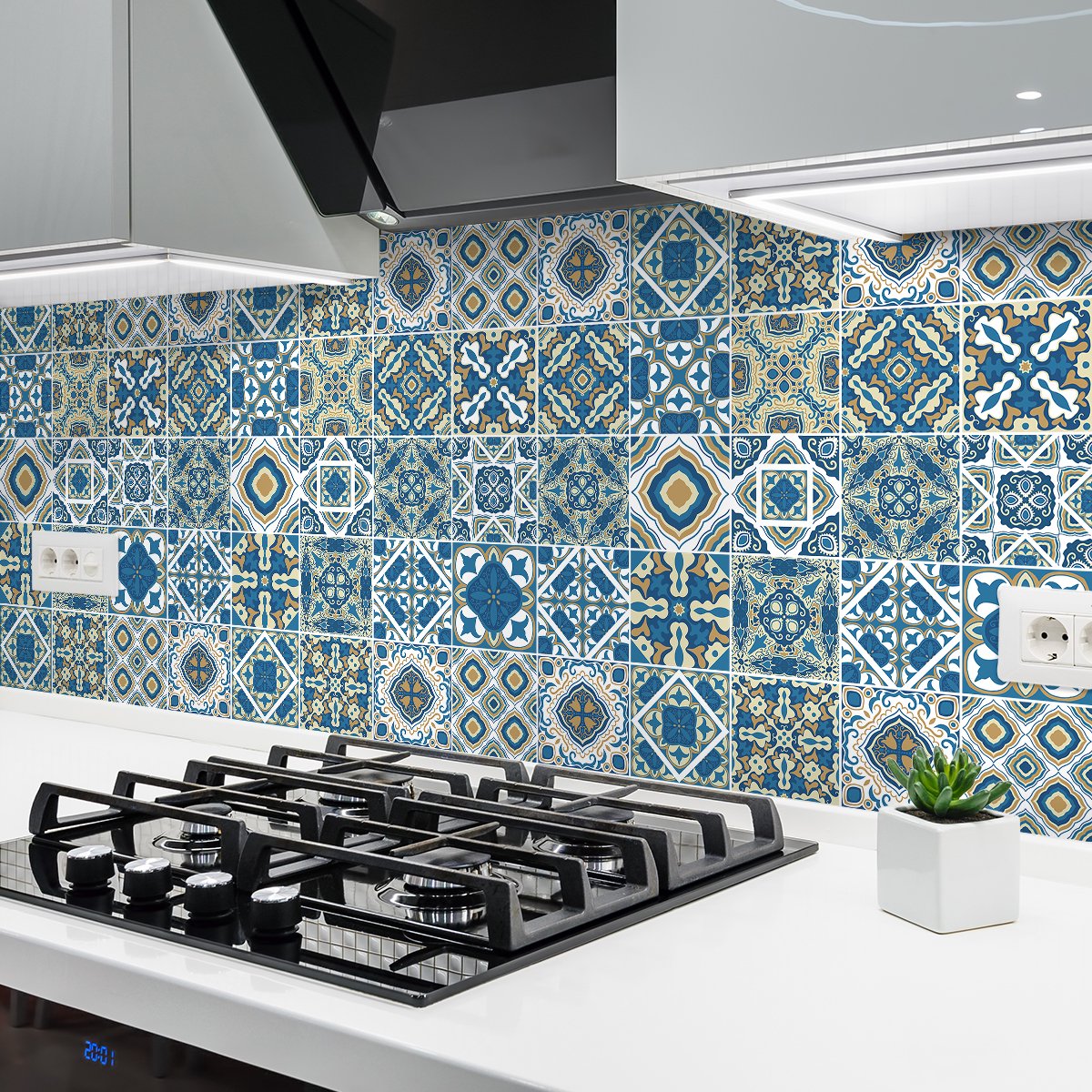 Ambiance Sticker Tegelstickers voor de keuken en badkamer - 24 Rebecca Azulejo tegelstickers - 24 stickers 10x10cm Multi color