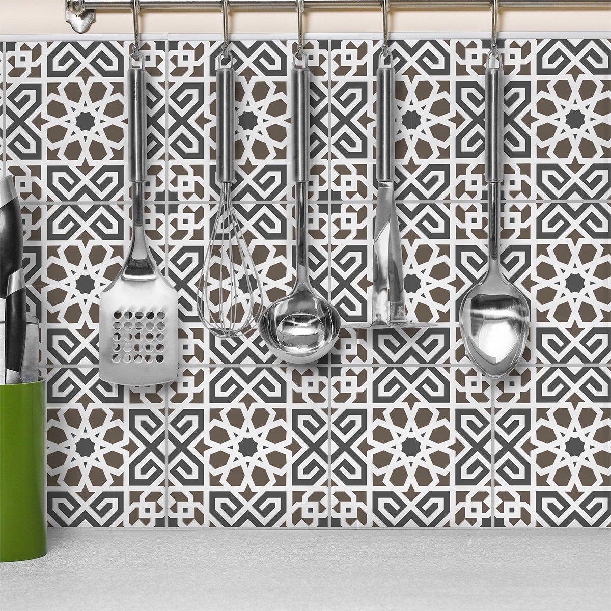 Ambiance Sticker Zelfklevende tegelmuurstickers voor keuken en badkamer - 9 Azulejos Alessio tegelstickers - 9 stickers 20x20cm Multi color