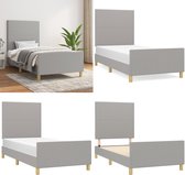 vidaXL Cadre de lit avec tête de lit Tissu Gris clair 80x200 cm - Cadre de lit avec tête de lit - Encadrements de lit avec têtes de lit - Lit - Meubles de couchage