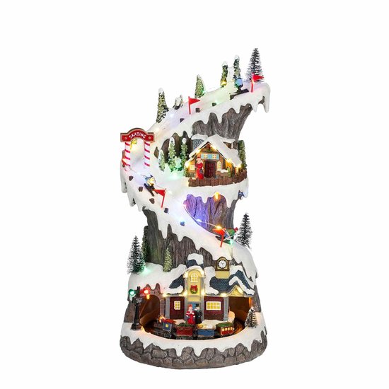 Luville Kerstdorp Ski Slope - 20x21x43 cm - Polyresin - Multi