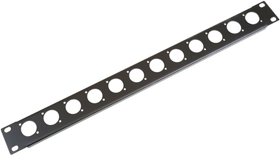 Plaque frontale Penn Elcom R1269/1Uk/12, 12 trous Neutrik D, 1U, acier