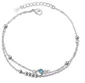 N3 Collecties Nieuwe mode 925 sterling zilver blauwe zirkoon kleine vis hanger dubbellaags enkelbandjes vrouwen
