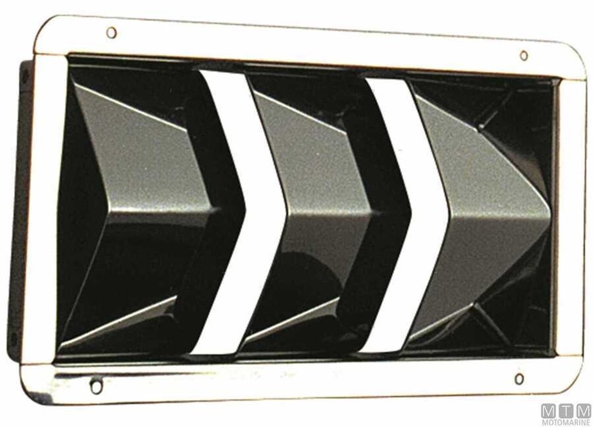 BREG Motorruimte ventilatieroosters van RVS - 3 schilden - 205x114mm