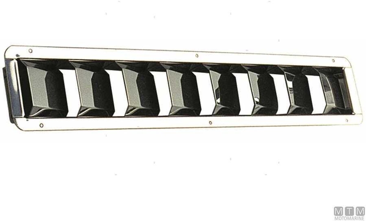 BREG Motorruimte ventilatieroosters van RVS - 8 schilden - 430x78mm