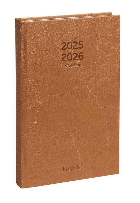 Agenda Brepols 2025-2026 - JOUR 16M - LUCCA - Agenda scolaire - 1 jour sur 1 page - Couverture rigide - Aperçu de la journée - Marron - 13,3 x 20,8 cm