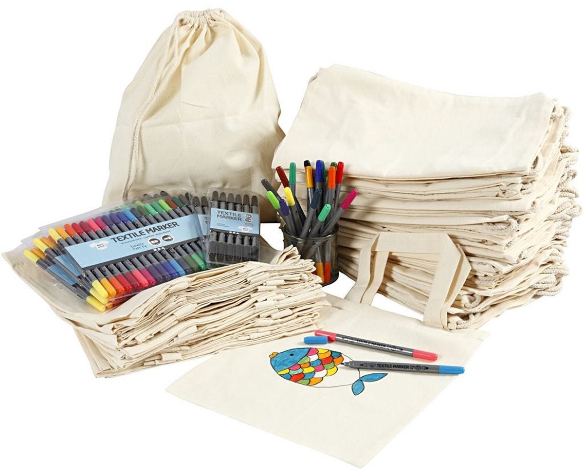 Creativ Company Materialenset Rugzakken en Tassen met Stiften