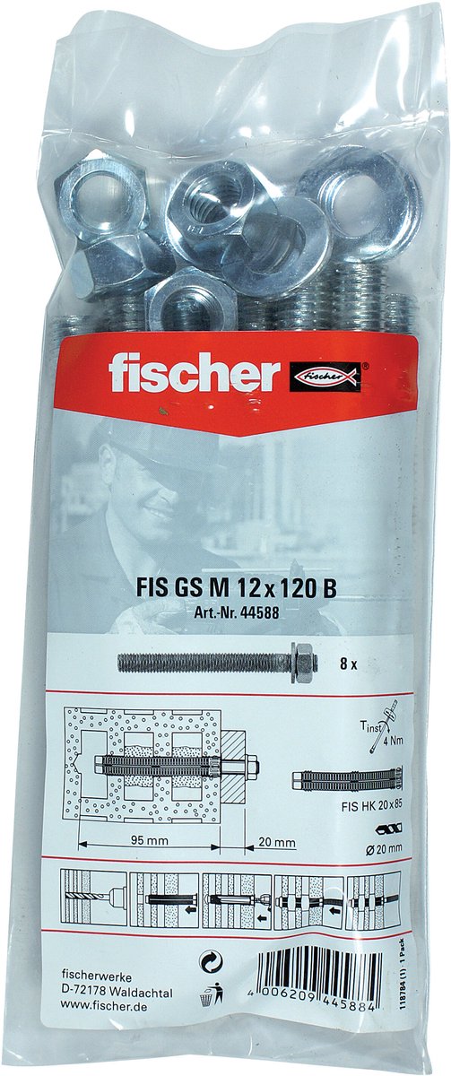 Fischer 8x Draadanker FIS GS M12 x 120 - 044588