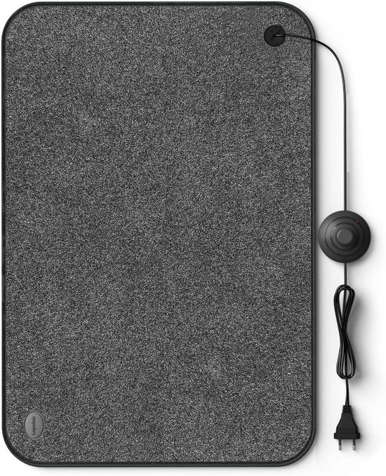 Lopoleis Elektrisch Voetverwarmer – verwarmingsmat – warmtemat – infrarood verwarming – Warmtekussen – voetwarmer – 65W – 50 x 40 cm – Antraciet