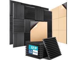 Imperatoris | Akoestische Panelen – 30x30x2.5cm – Zelfklevend – Geluidsisolatie – Geluidsdemper – Noppenschuim– Acoustic Foam Panels – Wandpaneel – 12 stuks