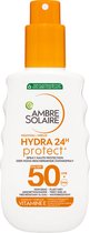 Garnier Ambre Solaire Hydra 24H Protect Zonnebrandspray SPF50 - Niet vet - Waterresistent - Vitamine E - Beschermt en hydrateert – 150ml