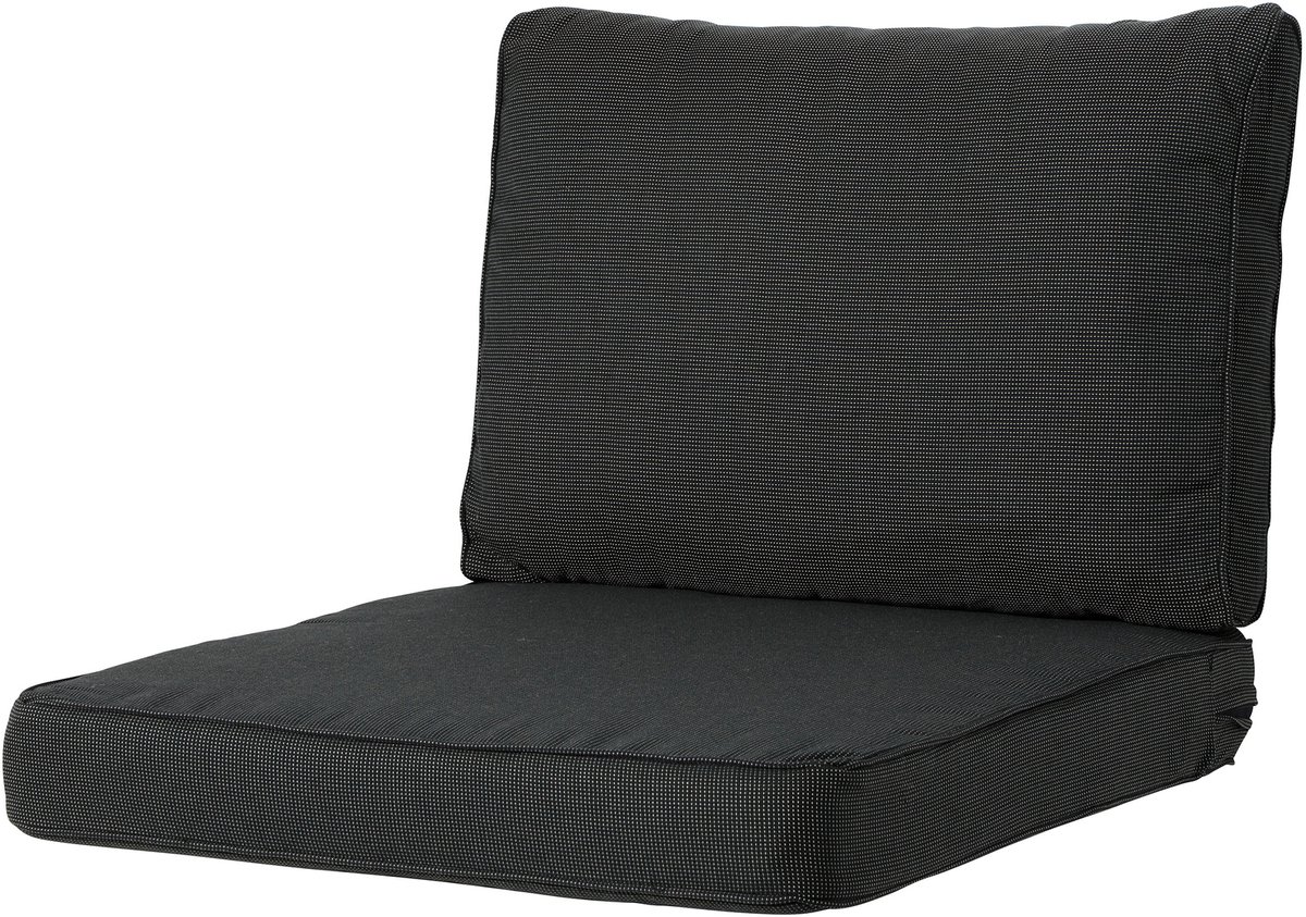 Zwarte loungekussen met ribpatroon, afmeting 60x60 cm, van Madison.