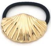 Luxe Haarelastiek | Cadeau | Goud | Metaal | Haaraccessoires | Stevige Grip | Haarring | Haarband | Schelp Design