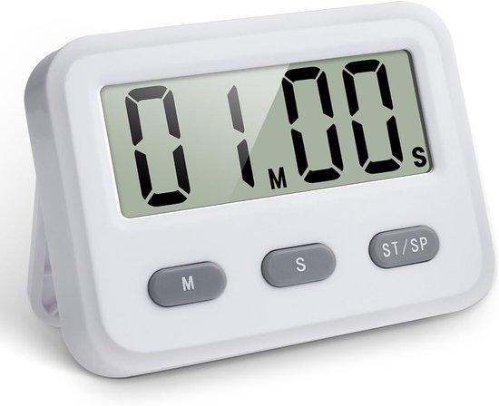 Digitale Kookwekker Learning Management Timer Oefening Training Timer Magnetisch Groot LED-display Countdown Timer voor Koken Klaslokaal Fitness (Wit