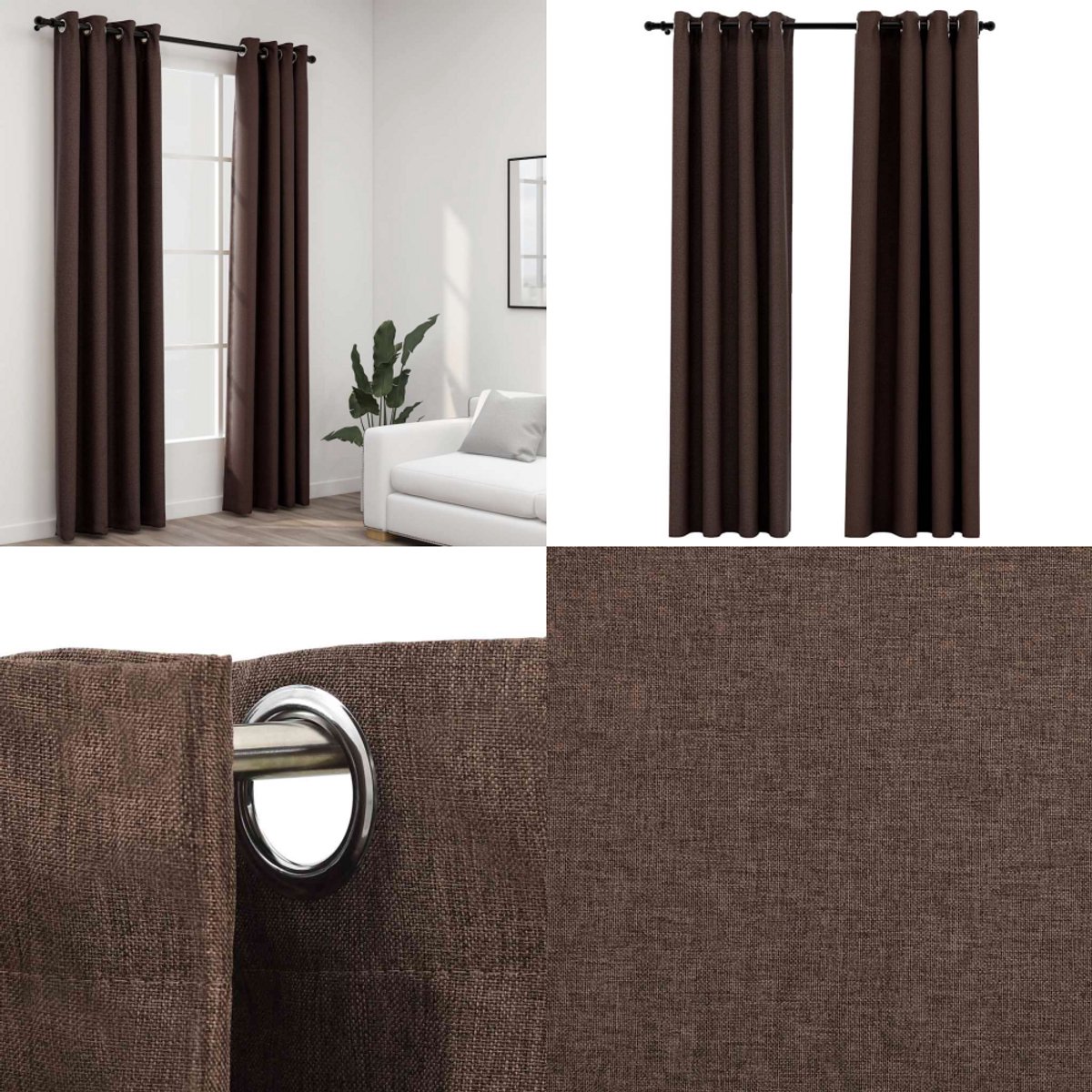 vidaXL Vitrages voor woonkamer - Zand - Polyester - 140x260 cm - Set van 2 | Leen Bakker