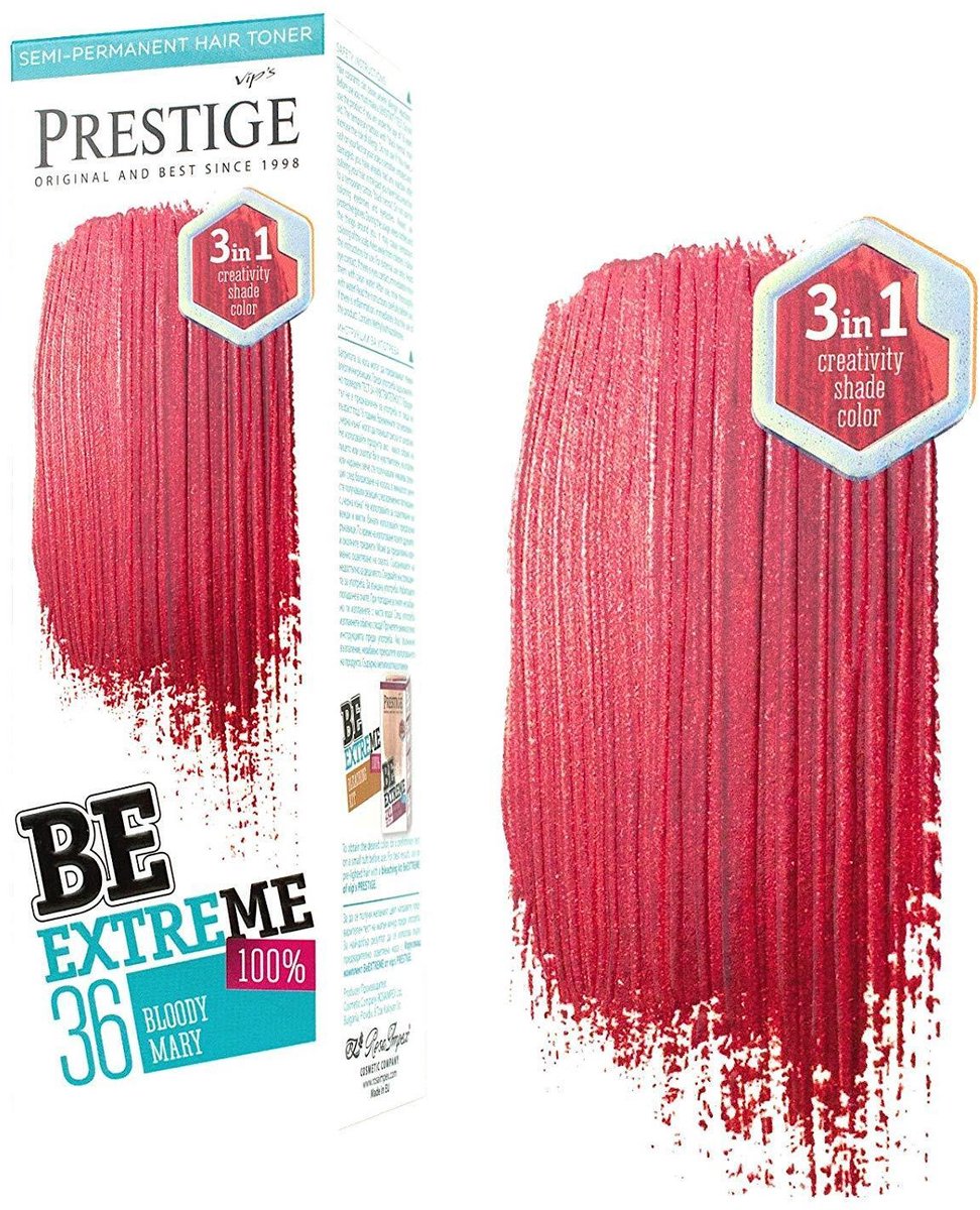 Prestige Bloody Mary Rode Haarverf – Semi-Permanente Haarkleuring Rood – Milde formule zonder Ammoniak, PPD en Peroxide – 100ml