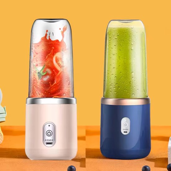 Oplaadbare On-the Go Blender met 1Cup - Krachtige Multifunctionele Blender - Perfect voor Smoothies, Shakes, Fruit en Groentesappen - Inhoud Cup: 400ml - Kleur: Roze van Egoo — afbeelding 5