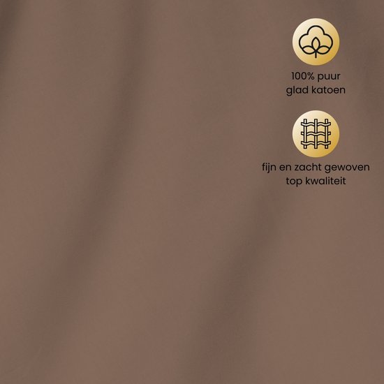 Hoeslaken Supérieur - 200x220 cm - Taupe - 100% Coton