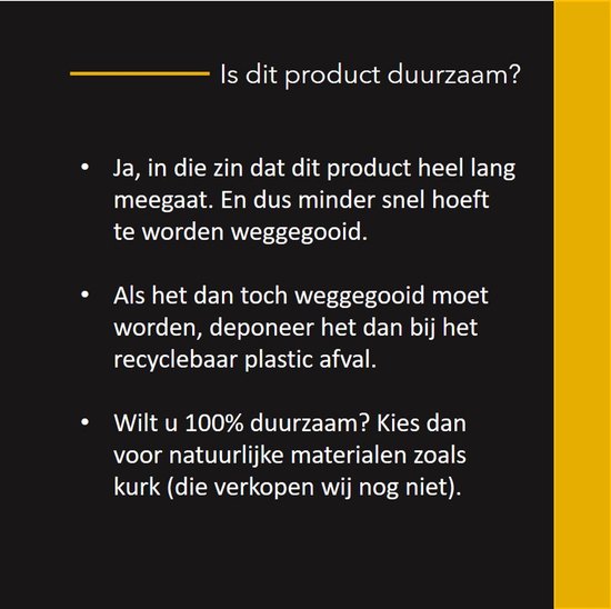 Duurzaamheid informatie voor het product.