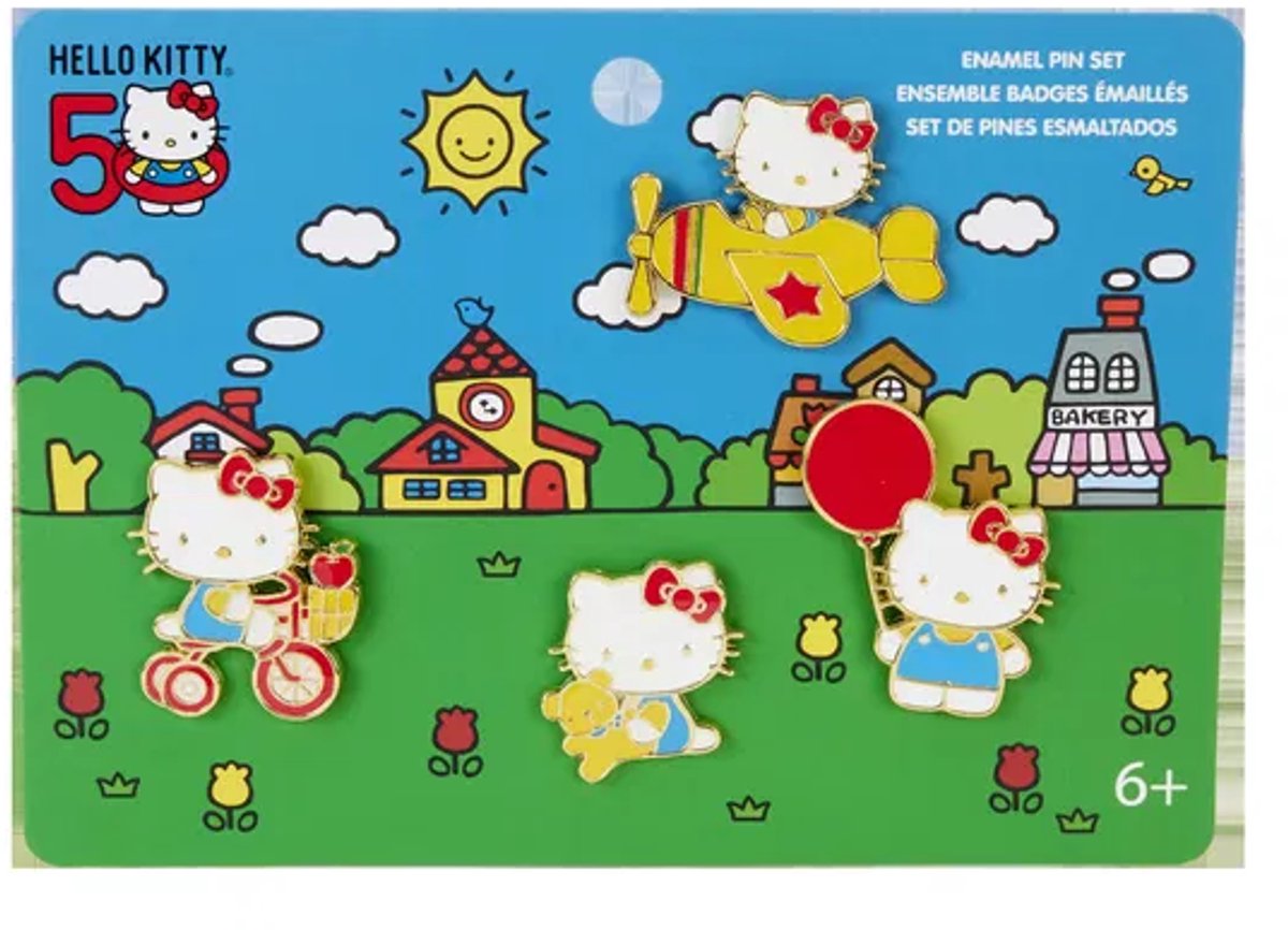 Loungefly Hello Kitty by Loungefly Enamel Pins 4-Set 50th Anniversary 3 cm Pins & Brooches