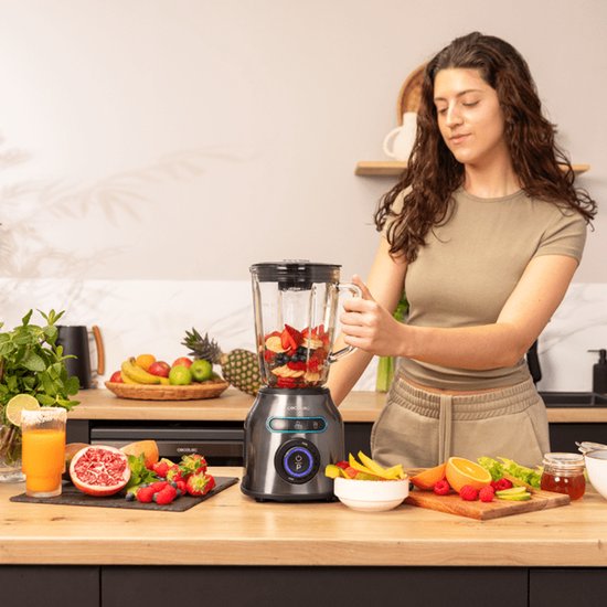 Cecotec Standmixer Power Black Titanium 2200MAX Smooth, 2200 W maximale Leistung, 6 Klingen aus Edelstahl, Ice-Crush-Funktion, Turbo- und Smoothie-Funktion, AutoClean-Funktion van Cecotec — afbeelding 5