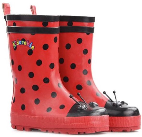 Bottes de pluie enfants rouges Ladybug de Kidorable 34/35