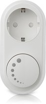 EcoDim - LED Stekkerdimmer - ECO-DIM.06 - Fase Afsnijding RC - Opbouw - Enkel Knop - 0-100W - Wit