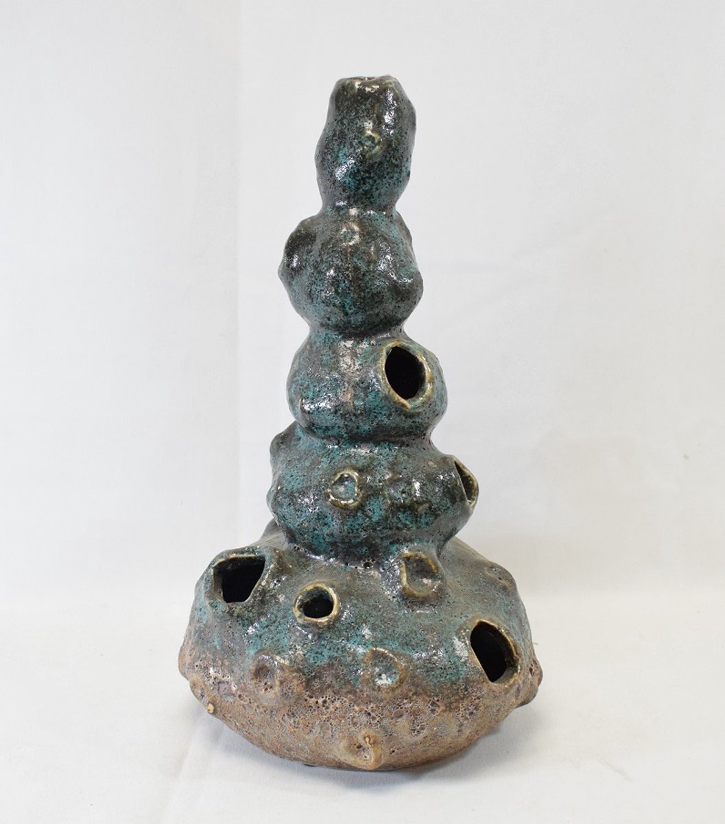 Daan-Kromhout Daan Kromhout - vaas - koraal - Hoogte 31 cm - Ø 17 cm - groen - bruin