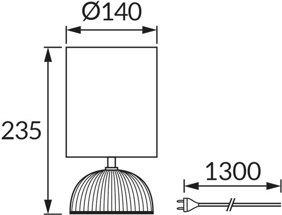 PASMA - Tafellamp - Nachtlamp - Textiel Grijs - E14 Fitting
