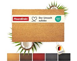 FLOORDIREKT Deurmat Kokos - Voor Binnen en Buiten - Deurmat van Kokos - Vuilvangmat voor Voordeur - Antislip - Voetschraper - Schoonloopmat Naturel - Natuur - 17 mm - 50 x 80 cm
