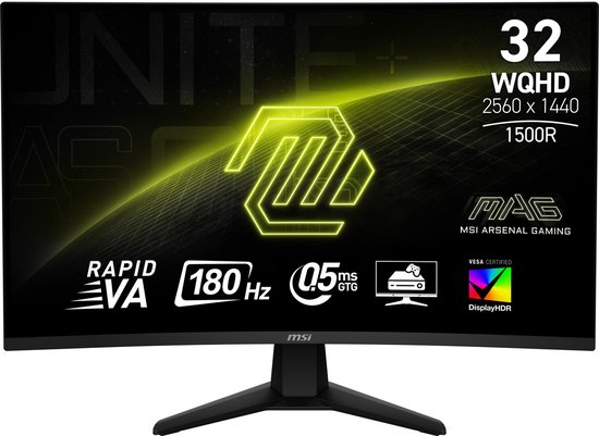 MSI MAG 32CQ6F - WQHD Curved Gaming Monitor - 180hz - 32 - MSI Computer Europe - €205,00