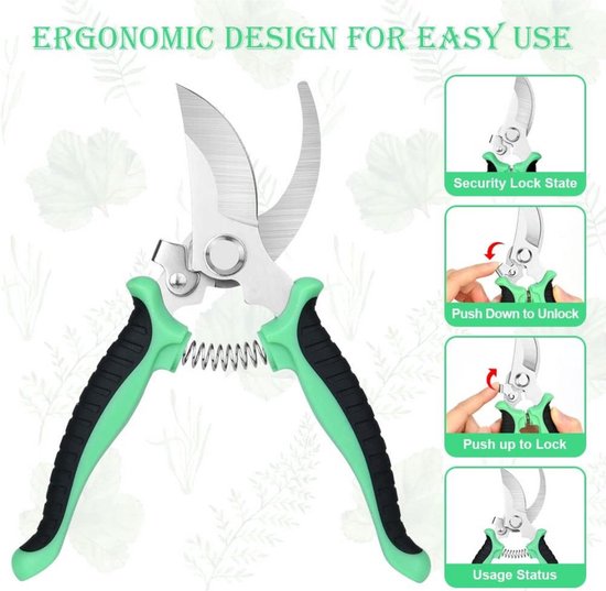 Hand Snoeischaar Ausonia Professionele Tuinschaar 21 Cm – Rood, Gemaakt In Italië, Voor Snoeiwerk Italiaanse Tuingereedschap