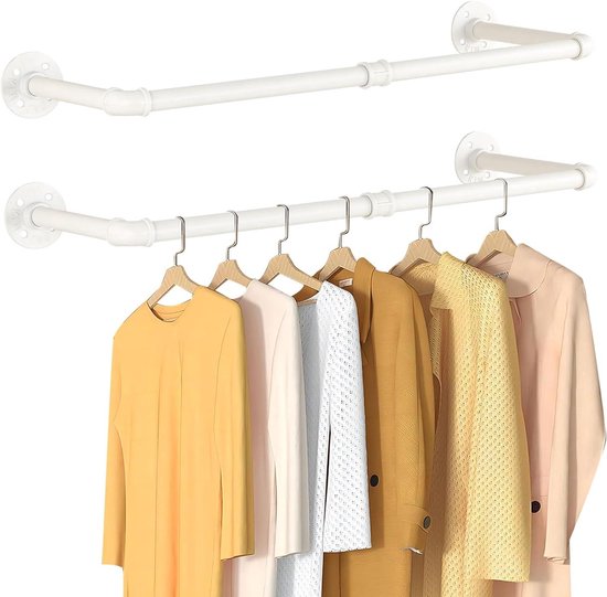 Set van 2 industriële kledingstangen, 97 cm, kledingstandaard