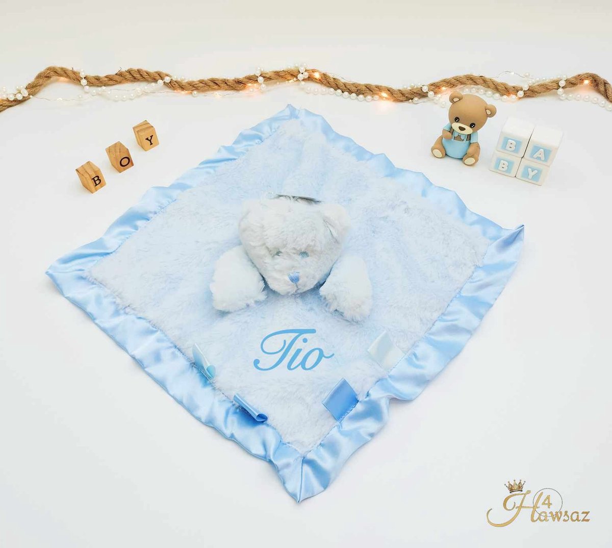 Goedkoopste Kraamcadeau voor jongens met naam - Hawsaz.nl cadeau - knuffeldoekje - Baby knuffel - knuffelbeer - Babygeschenk - Babycadeau - Babyshower - Geboortecadeau - Babyspeelgoed - Baby kado - cadeau met naam - Babygeschenkset - Gepersonaliseerd