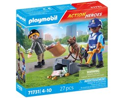 foto van PLAYMOBIL Action Heroes Politiehond met boef 71731