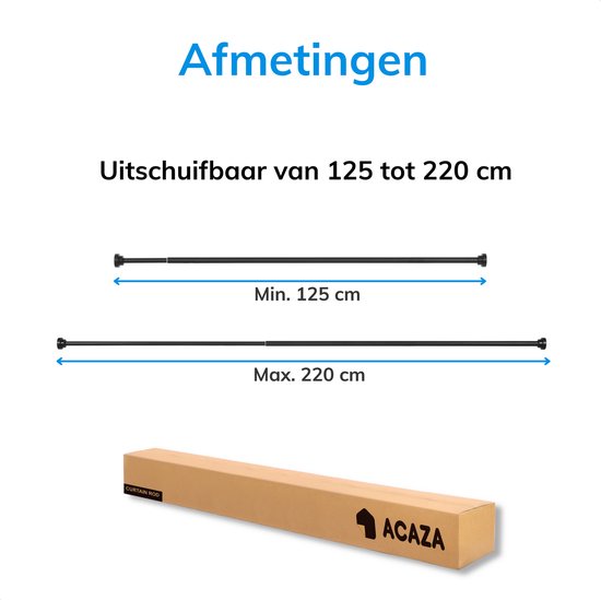 Gordijnroede, Uittrekbaar, Drukgordijnstangen, Zonder Boren Drukstang Voor Badkamer Keuken 3563596455