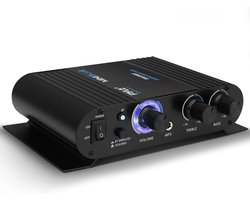 Pyle Audio Versterker - 90W- Compact Bluetooth Mini Stereo Versterker voor Studio- 3,5 mm en 6,35 mm Ingangen- Draaischakelaars