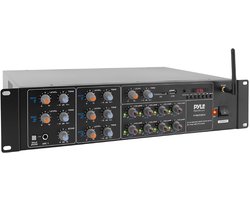 Pyle 8-Kanaals Bluetooth Versterker – 4000W Power Audio Systeem met Rackmontage – Multi-Zone Stereo Receiver met USB, RCA, AUX – Voor Speakers, Thuisbioscoop, Studio & Podium