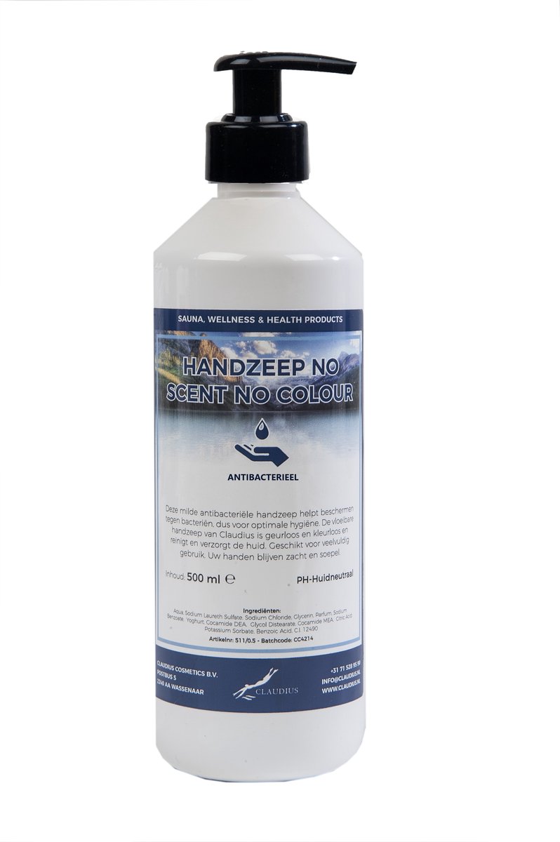 Handzeep No Scent, No Colour 500 ml - met gratis pompje