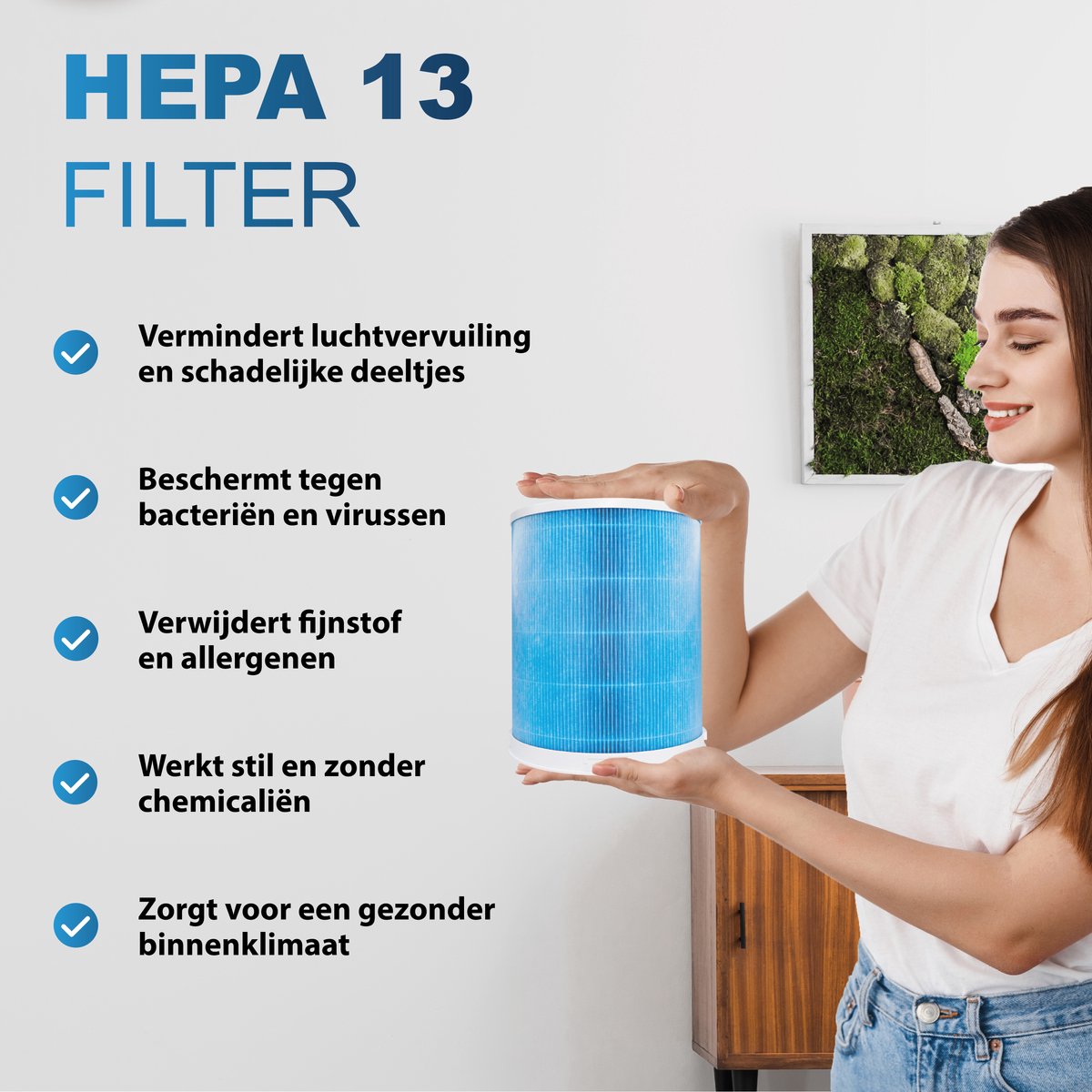 Aironex Luchtreiniger met Hepa Filter – Tegen Allergie & Hooikoorts - HEPA 13 + Ionisator – CADR 365 m³/u – 55 m² – Stil – Luchtkwaliteitsindicator - Air Purifier -Luchtreinigers — afbeelding 7