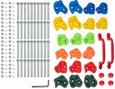 Goodz4All 20 Klimstenen met 2 Klimgrepen voor de Klimmuur Klimwand Kinderen