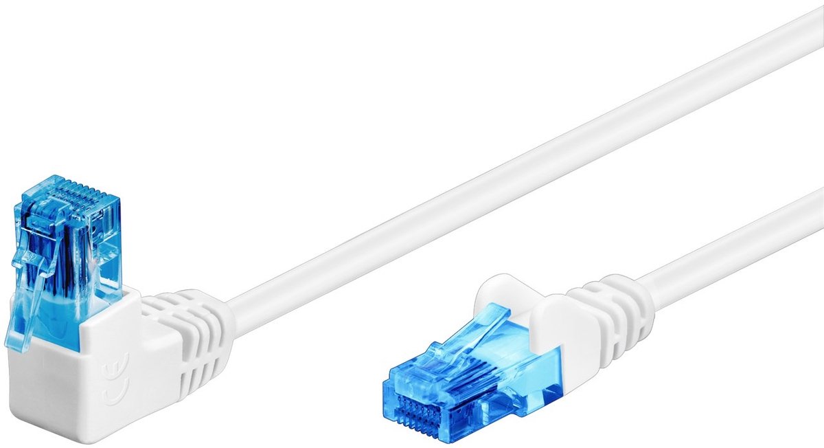 UTP CAT6A 10 Gigabit Netwerkkabel - 1 kant haaks - CCA - 10 meter - Wit