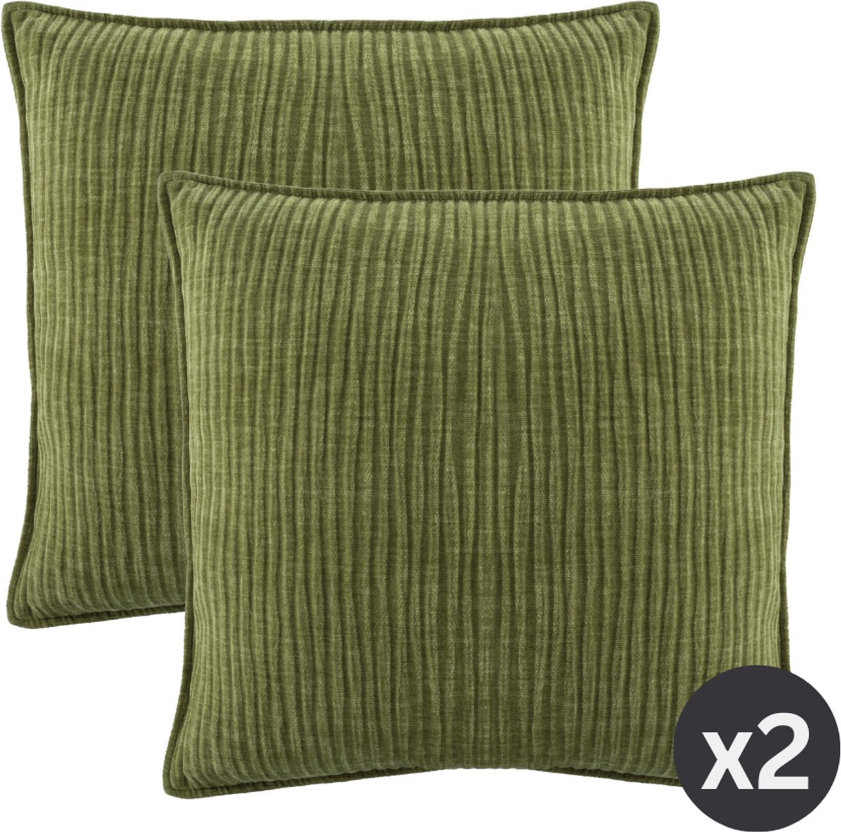 Tiseco - Kussen (gevuld) JULIETTE - Woonkamer - 45x45 cm - Groen