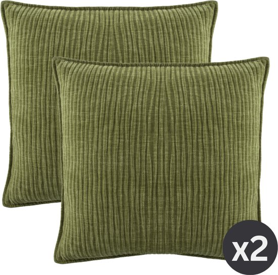 Tiseco - Kussen (gevuld) JULIETTE - Woonkamer - 45x45 cm - Groen