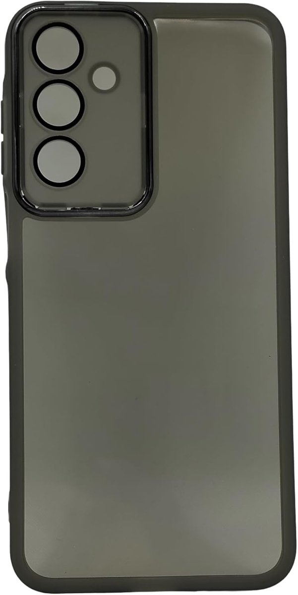 Case Cover Zacht Siliconen TPU Hoesje Achterkant Met Camera Lens Film Geschikt voor: Samsung Galaxy A55 - zwart