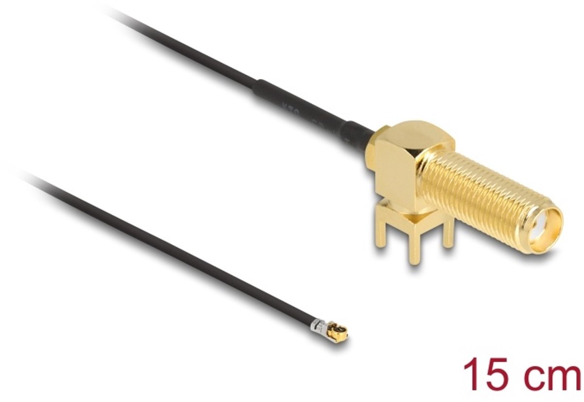 DELOCK Antennekabel SMA 90° PCB verloop stekker zum Einbau zu I-PEX