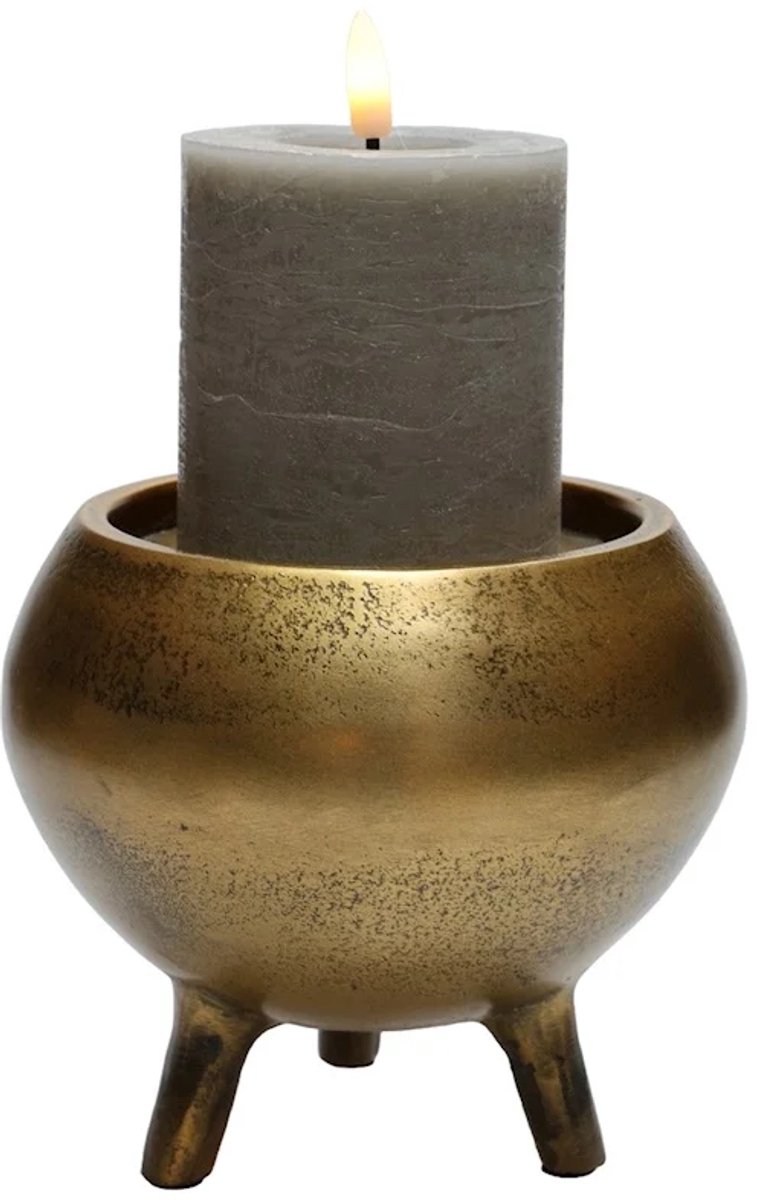 Vase The World Kandelaar Luro | Small | aged brass | Ø12 x H14 cm