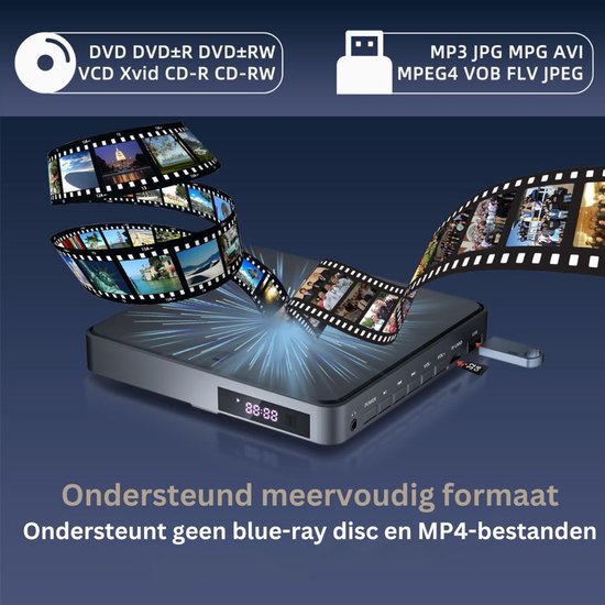 DVD Speler met HDMI - Blu Ray Spelers - Externe DVVD Speler - Film — afbeelding 3