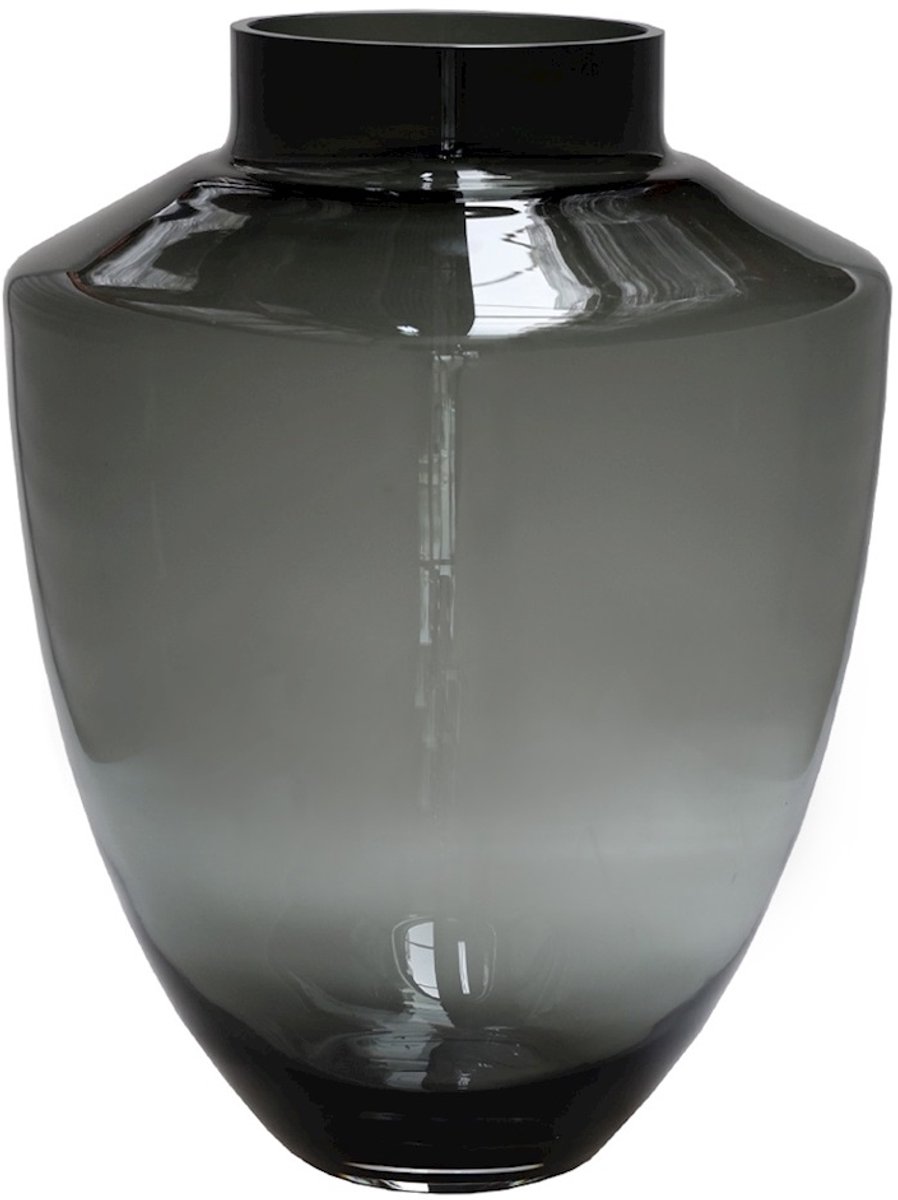Vase The World Vaas Tugela M | Grijs - Grey | Mondgeblazen Glas | Ø28 x H36 cm