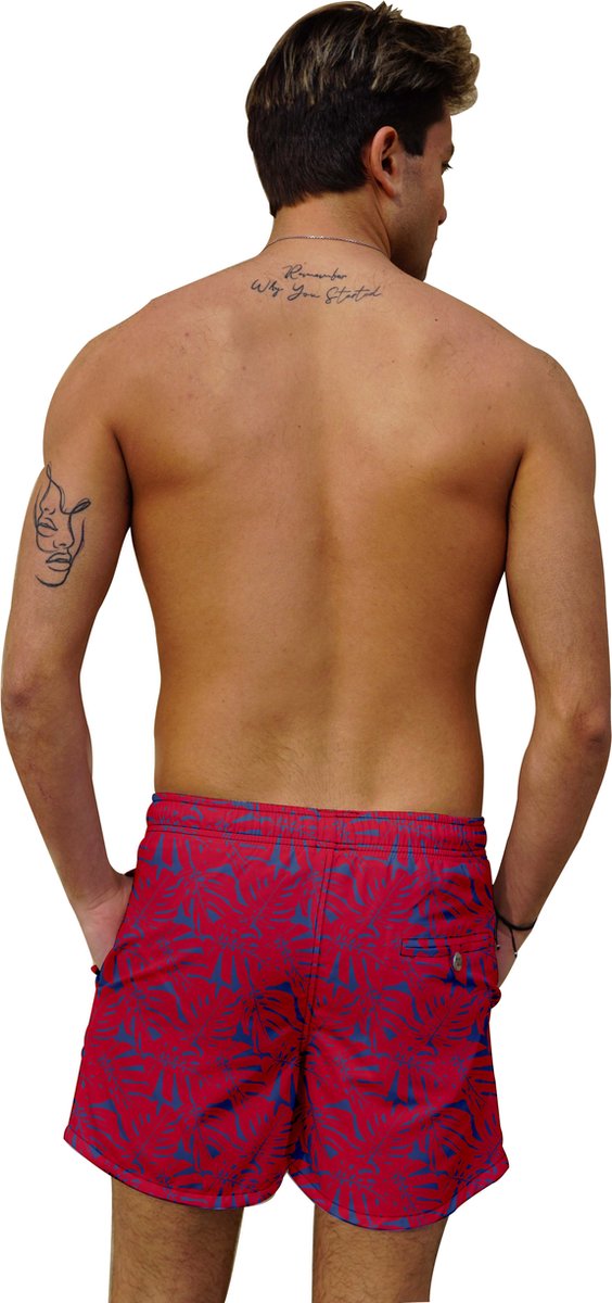 Miami Beach | Hoogwaardige Kwaliteit Zwemshort | Zwembroek | Beachshort | Heren | Sneldrogend | | 185 Red — afbeelding 4